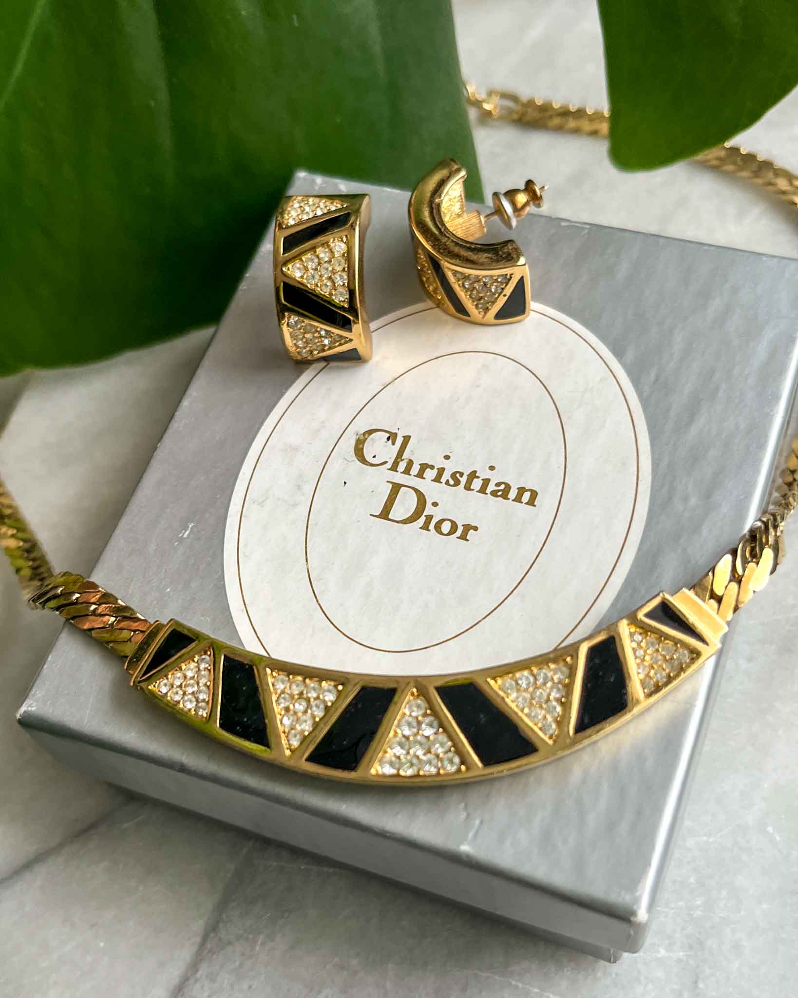 Dior] Christian Dior Logo vintage gold plating x Rhinestone Ladies Ne –  KYOTO NISHIKINO